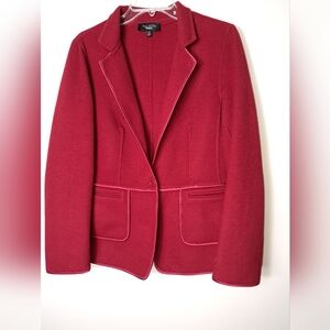 Talbots Wool Blend Single Button Blazer - Satin Trim